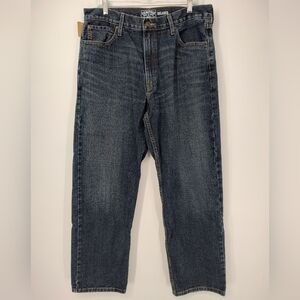 Levi's Signature Relaxed Fit Mens Dark Wash Jeans Size 36x32